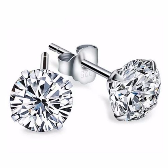 primobling Jewelry - 925 Sterling Silver Round Cut CZ Stud Earrings 3mm